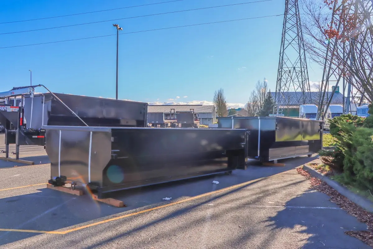 Roll-off dumpster ready for waste disposal at job site for Estate Cleanout Dumpster Rental in Beaumont